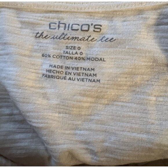 Chico’s Waterfall Open Cardigan Women’s size 0 White Ultimate Tee Line Drape Com - Picture 8 of 8